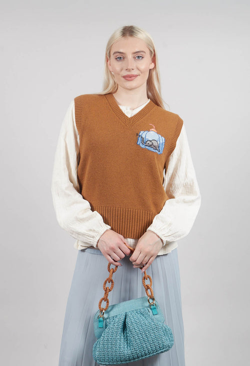 Knitted Vest with Elephant Detail