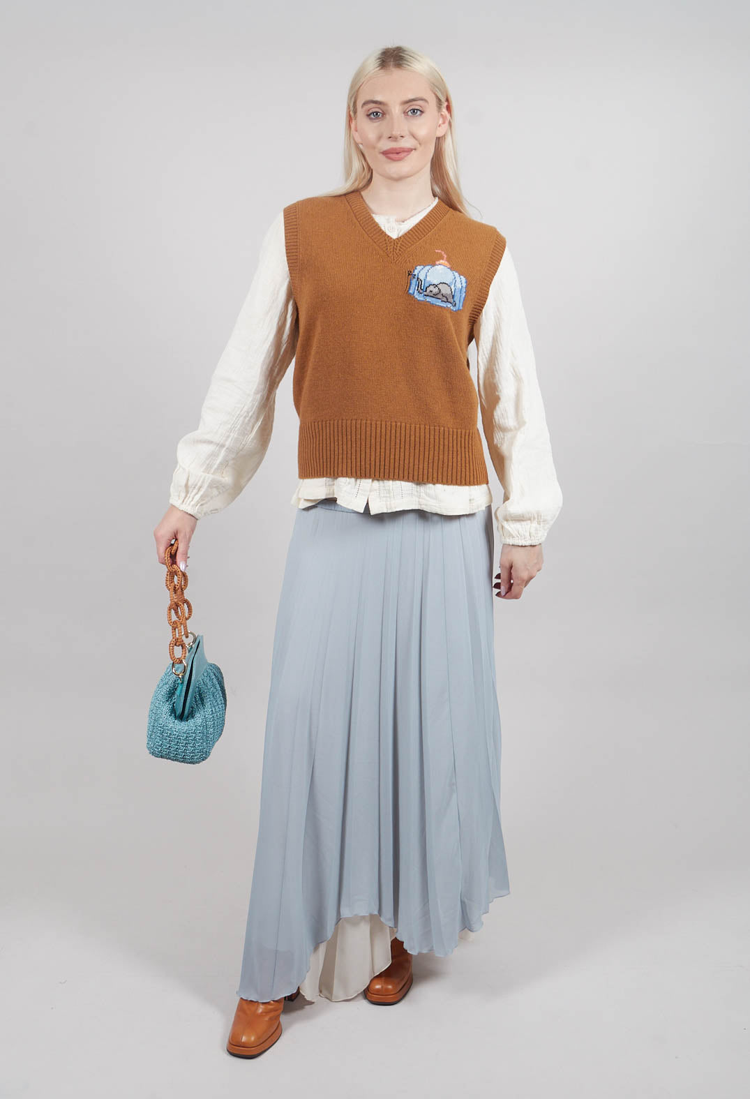 Waterfall Skirt in Blue Blizard