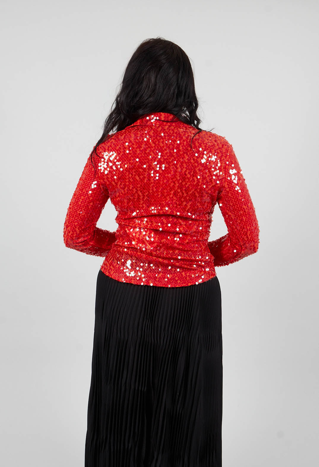 Blouse with Sequin Detail in Red
