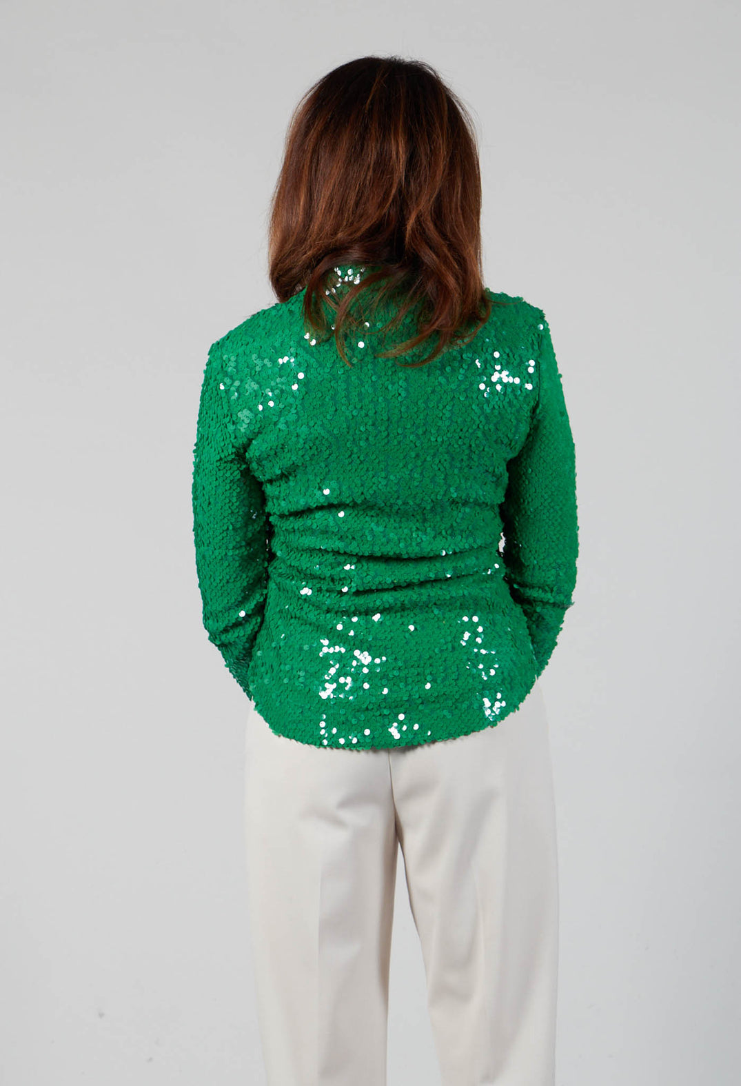 Blouse with Sequin Detail in Green