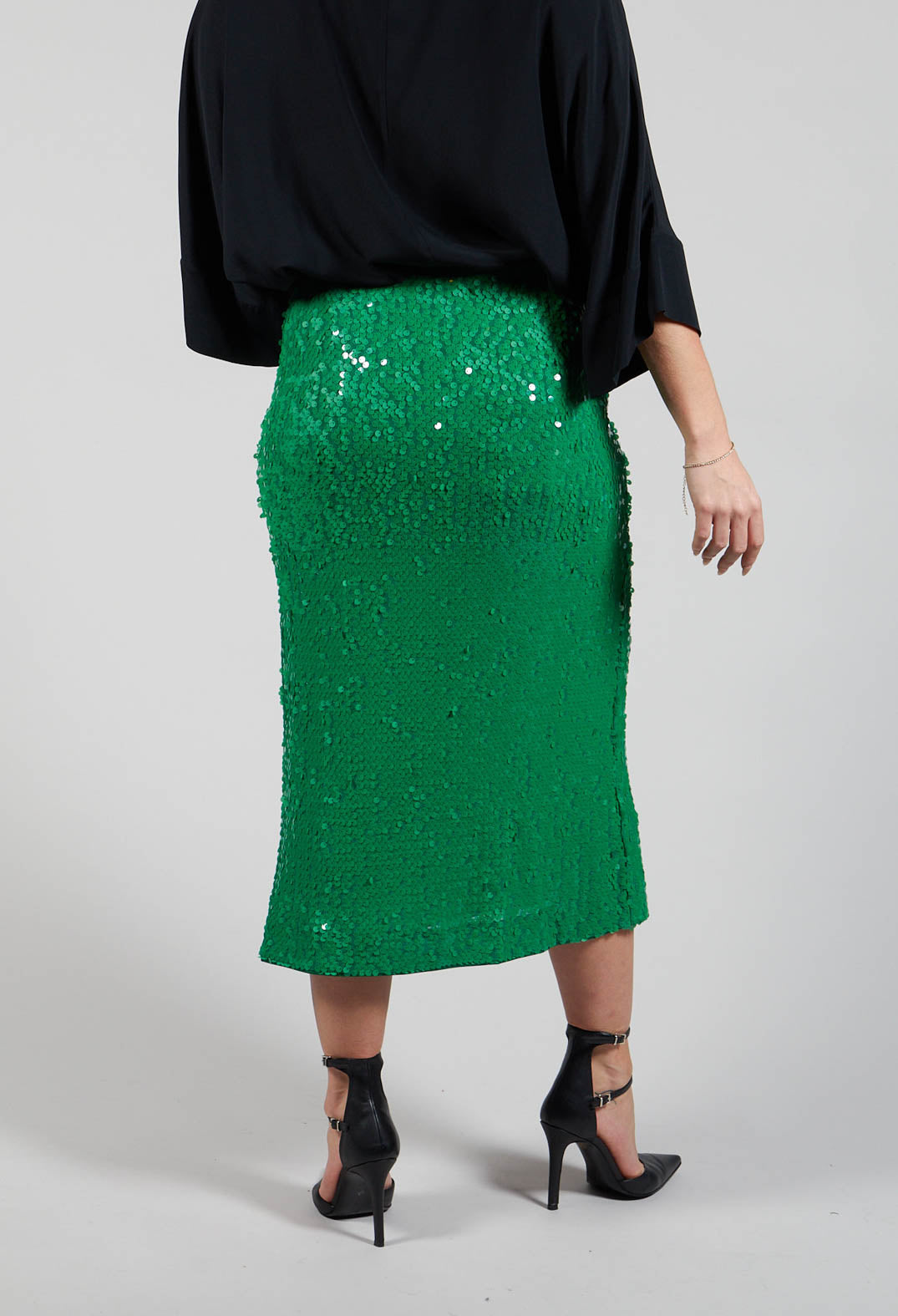 Skirt with Sequin Detail in Green