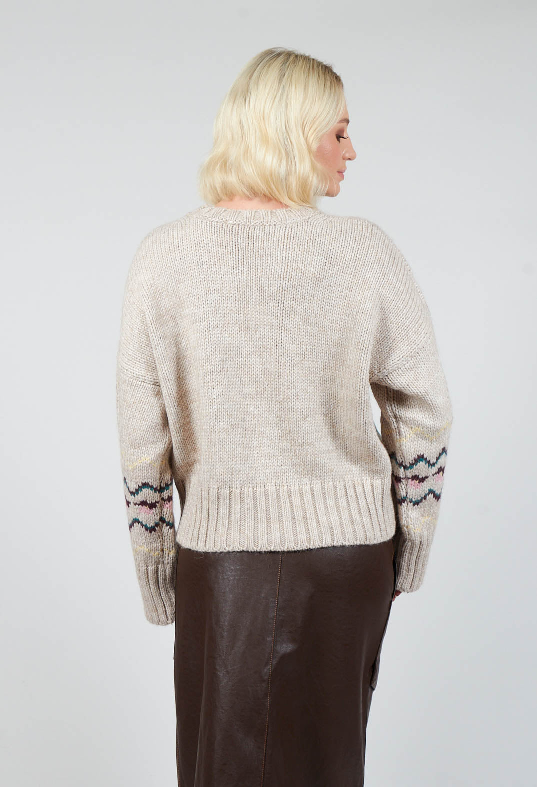 Chunky Loose Fit Knitted Patterned Jumper