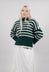 Oversized Pull with Green and Ecru Stripes