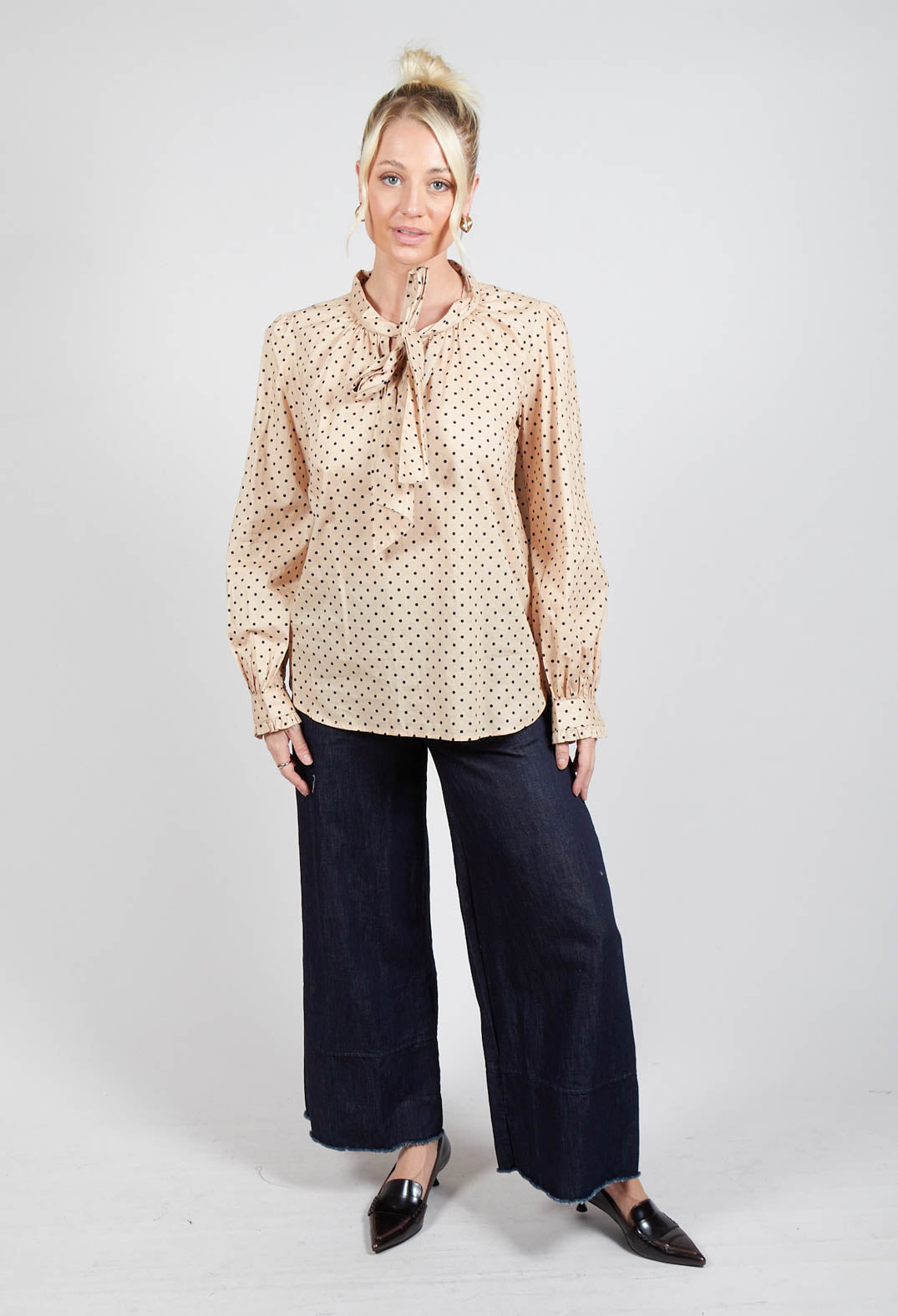Shirt with Bow in Dot