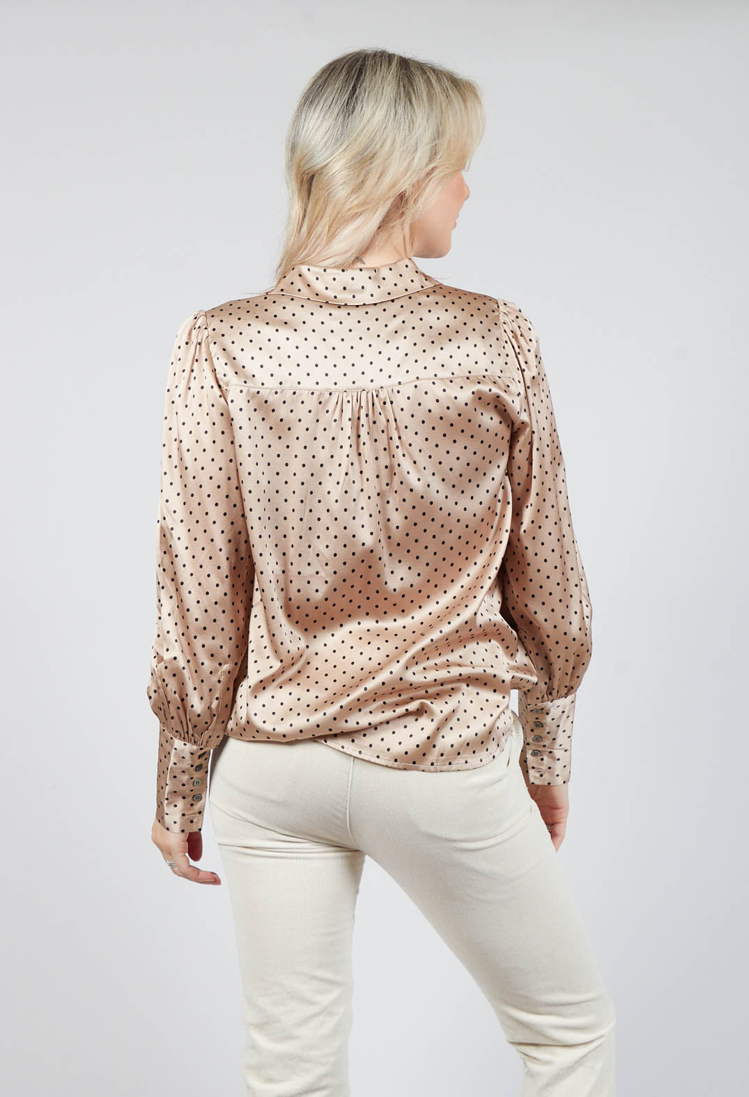 Cadence Shirt with Volume Sleeves in Dot