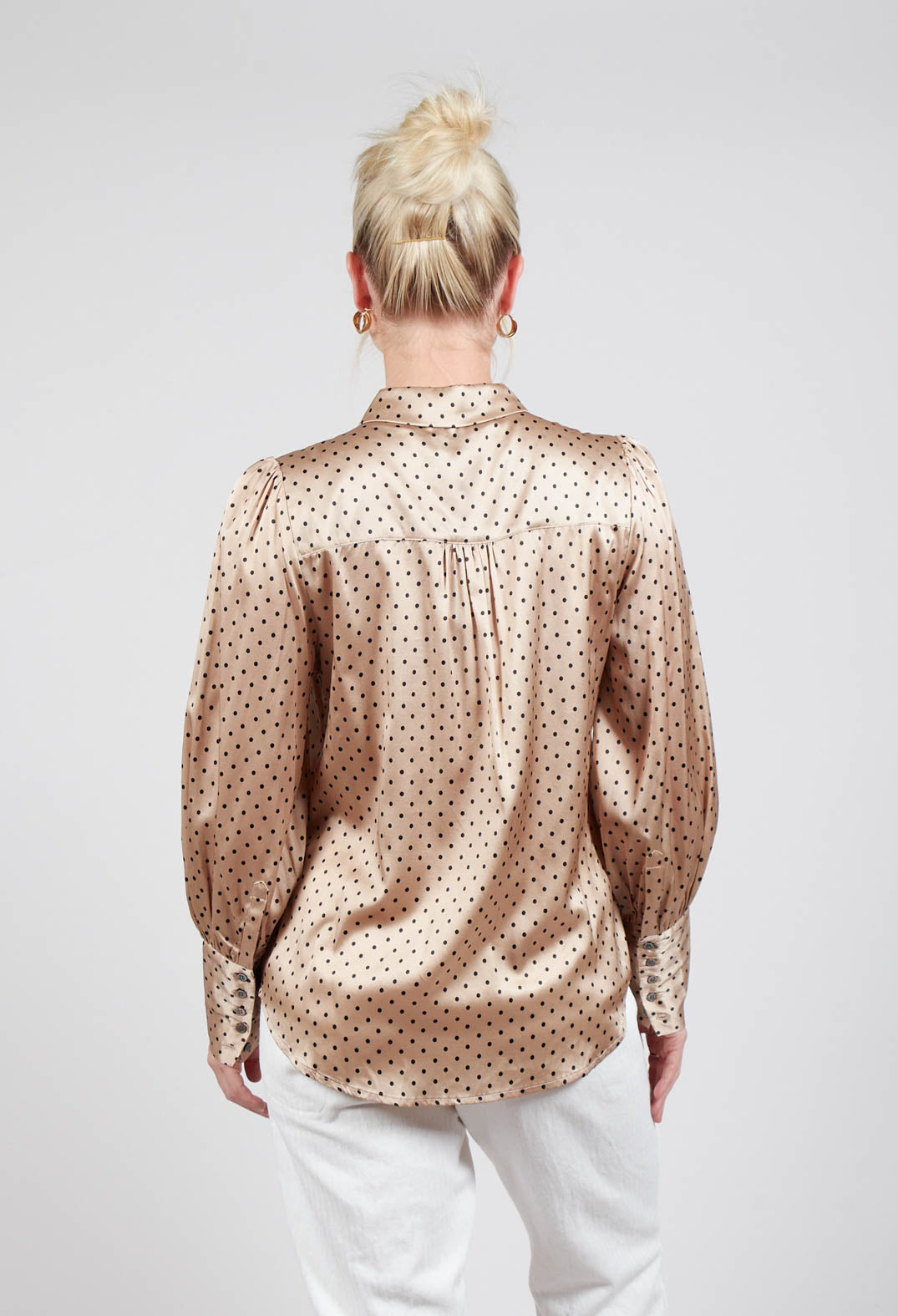 Cadence Shirt with Volume Sleeves in Dot