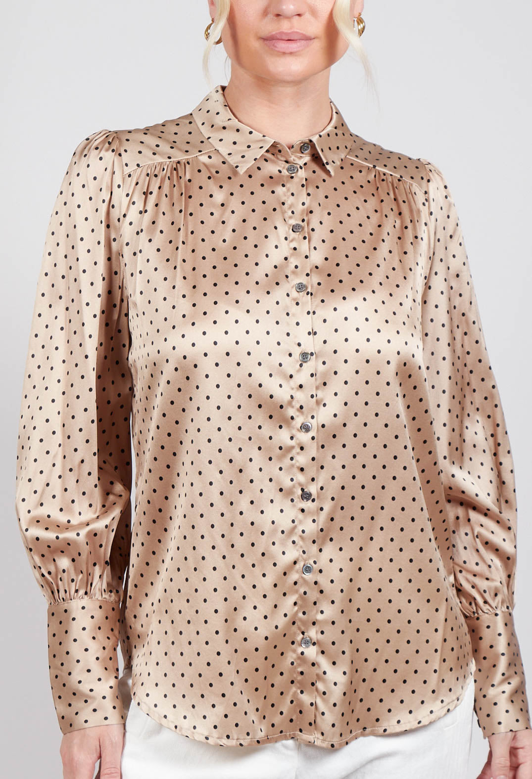 Cadence Shirt with Volume Sleeves in Dot