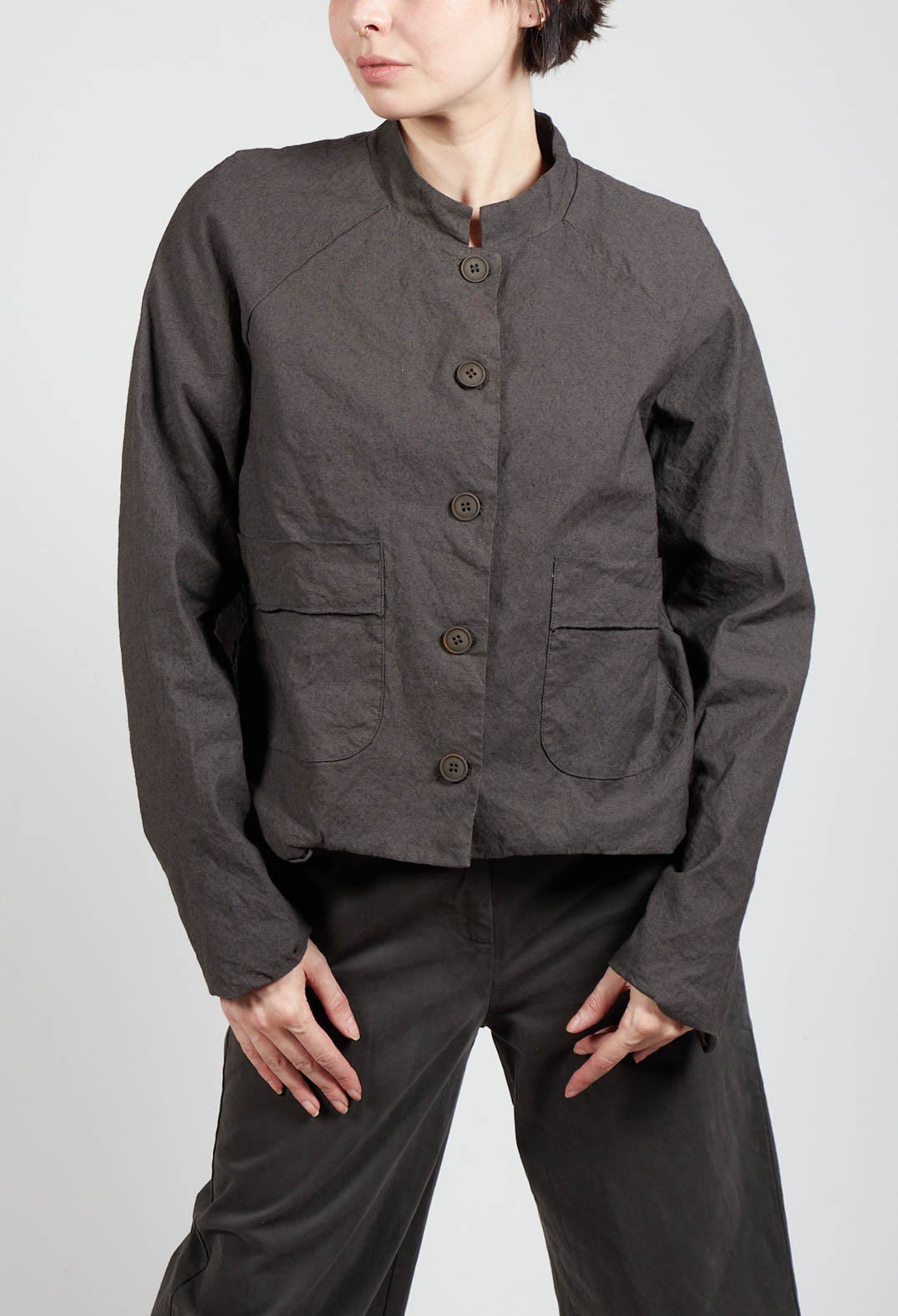 Cropped Long Sleeved Jacket in Faggio