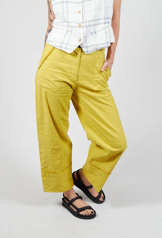 Wide Leg Cropped Trousers in Senape