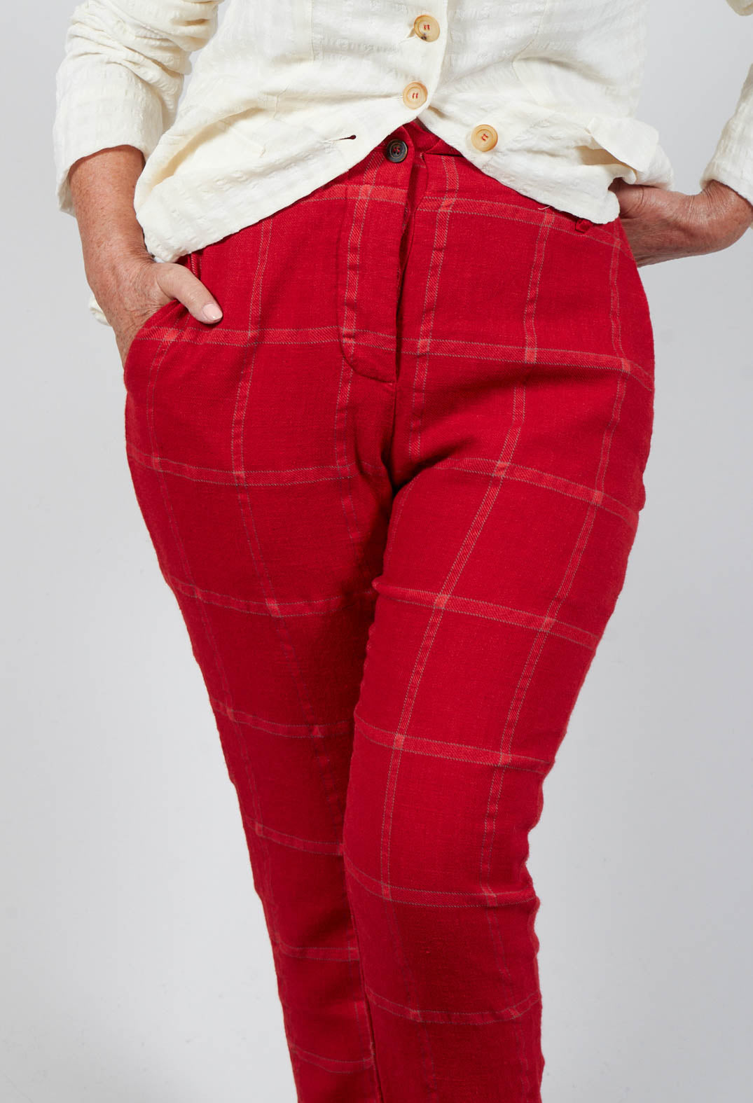 Pilade Trousers in Red Check