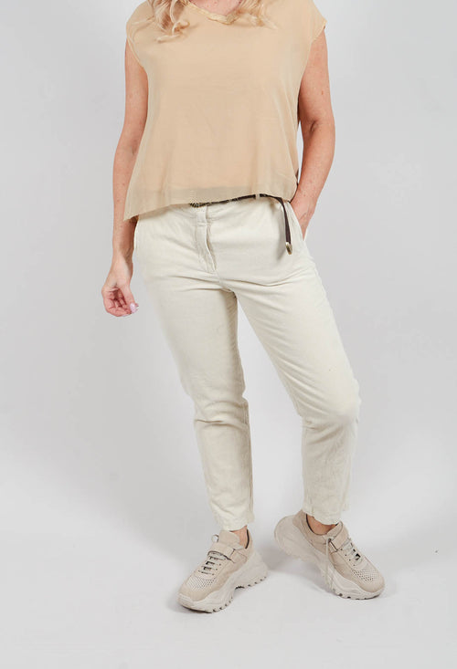 Straight Leg Trousers in Chalk