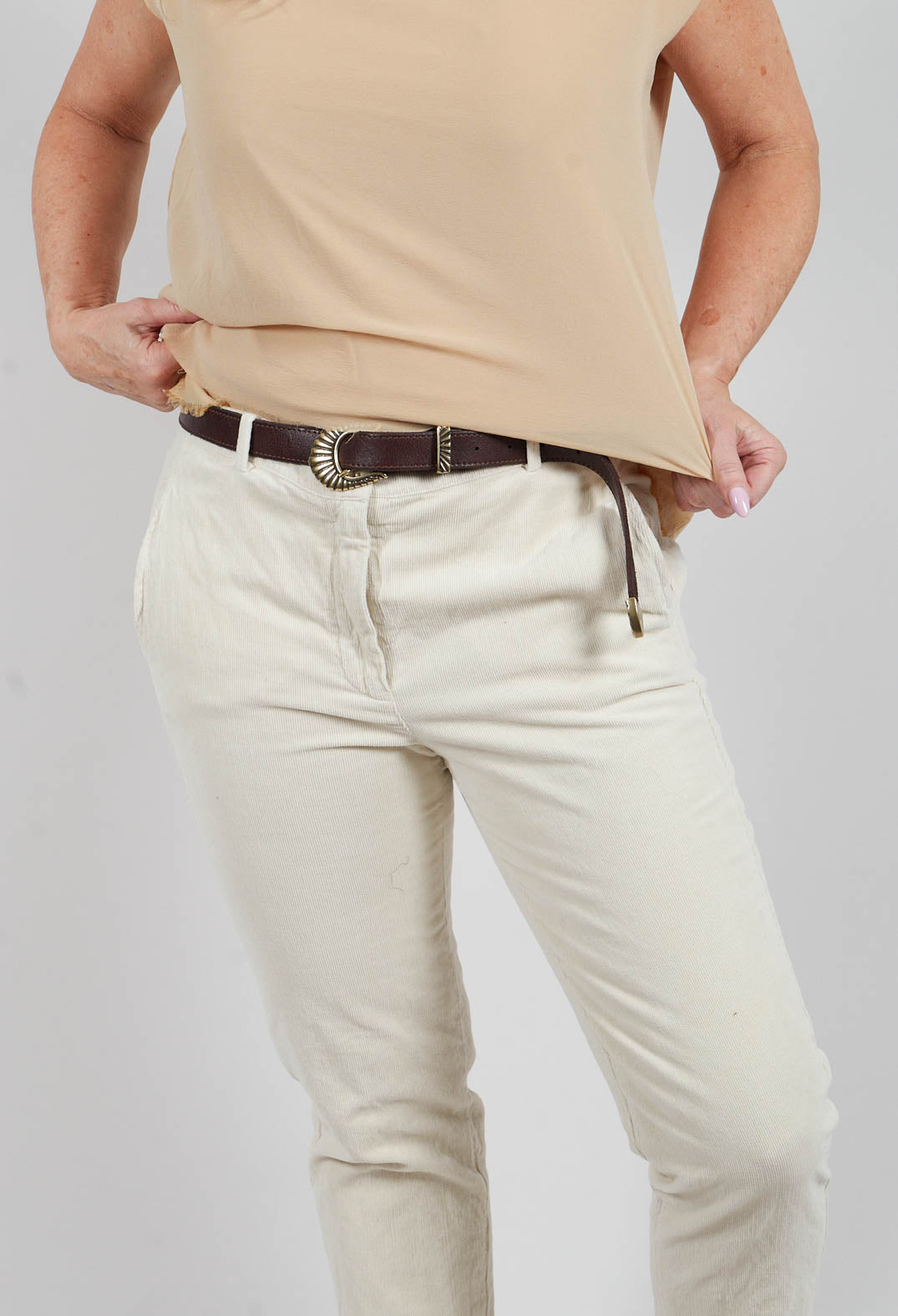 Straight Leg Trousers in Chalk
