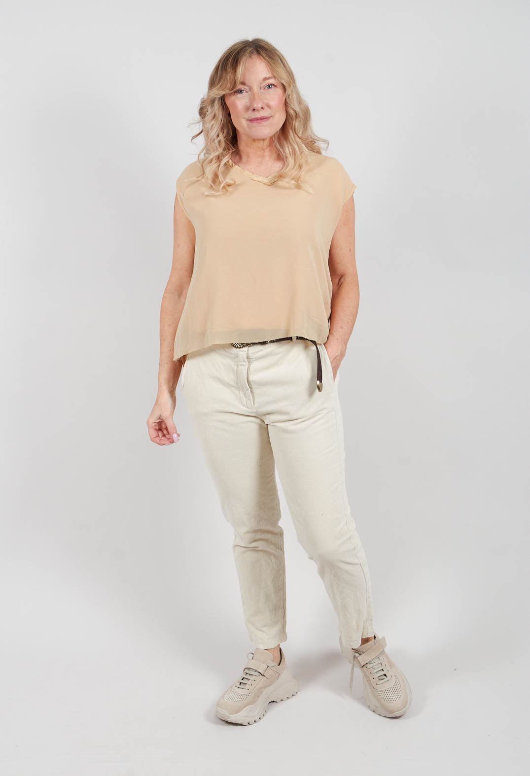 Straight Leg Trousers in Chalk