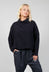 Roll Neck Long Sleeve Jumper in Navy with Black Spots