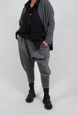 Drop Crotch Peg Trousers in Grey