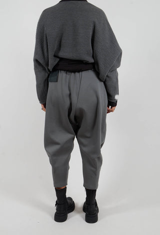 Drop Crotch Peg Trousers in Grey
