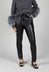 Slim Leg Wet Look Trousers in Black