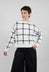 Long Sleeve Jumper with Check Design in White