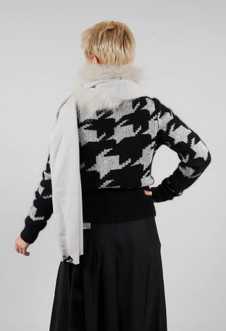 Wide Neck Jumper in Black and White