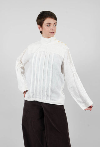 Cary Pleated Top in Cream