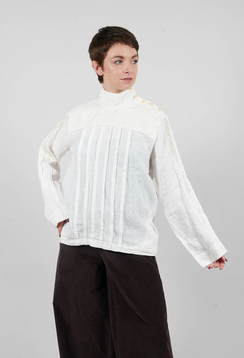 Cary Pleated Top in Cream