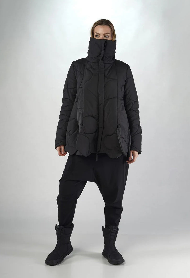 PRE-ORDER - Quilted Tulip Jacket in Dark Grey (Pictured in Black) - 3191104