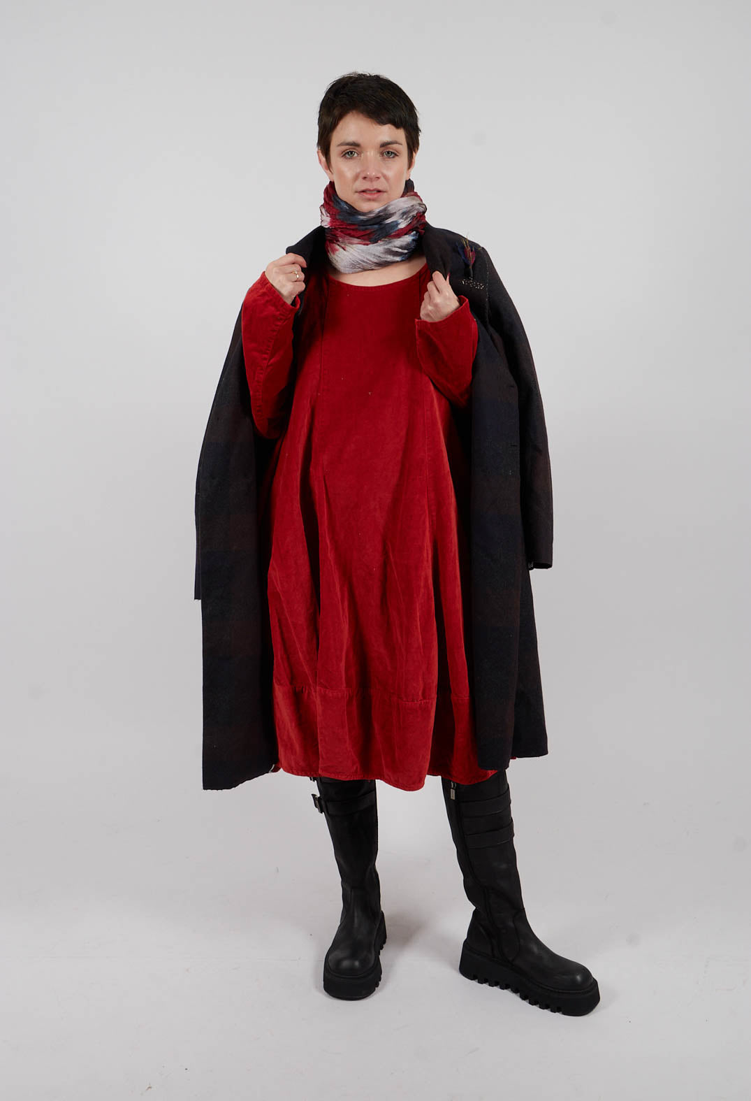 Pea Coat in Muted Tartan