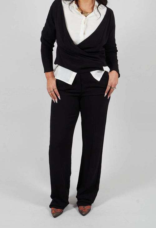 Crepe York Pants in Black