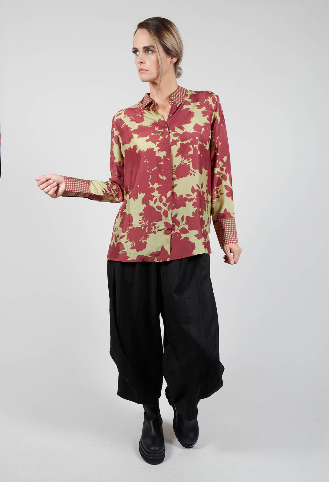 Simple Silk Shirt in Weeping Willow