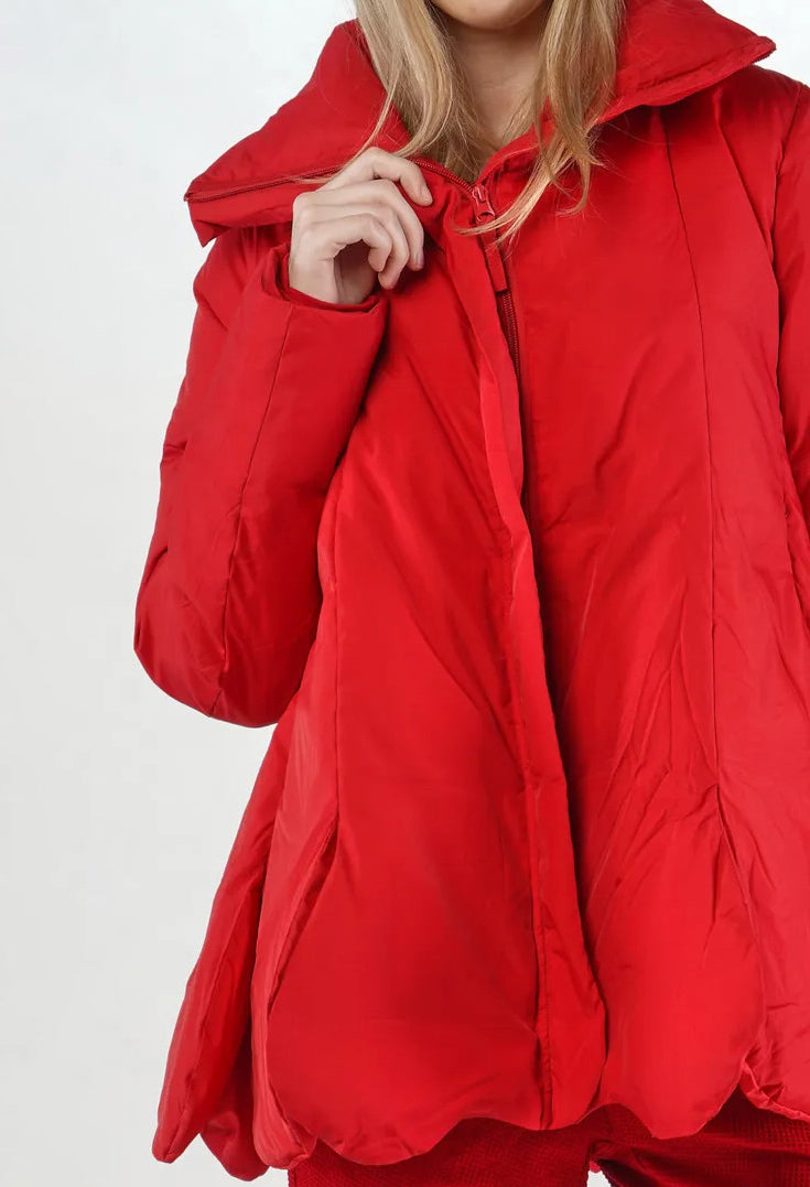 PRE-ORDER - Tulip Hem Padded Jacket in Dark Grey (Pictured in Rose) - 3211124