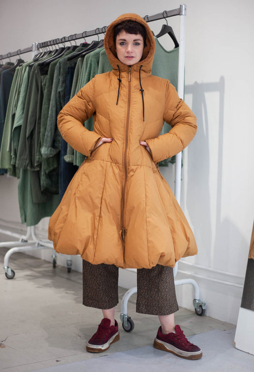 PRE-ORDER - Flared Hem Puffer Coat in Forest (Pictured in Bronze) - 3211211