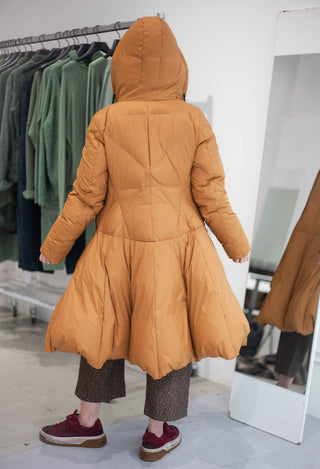 PRE-ORDER - Flared Hem Puffer Coat in Forest (Pictured in Bronze) - 3211211