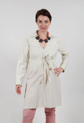 Poplin Len Shirt in White Clay