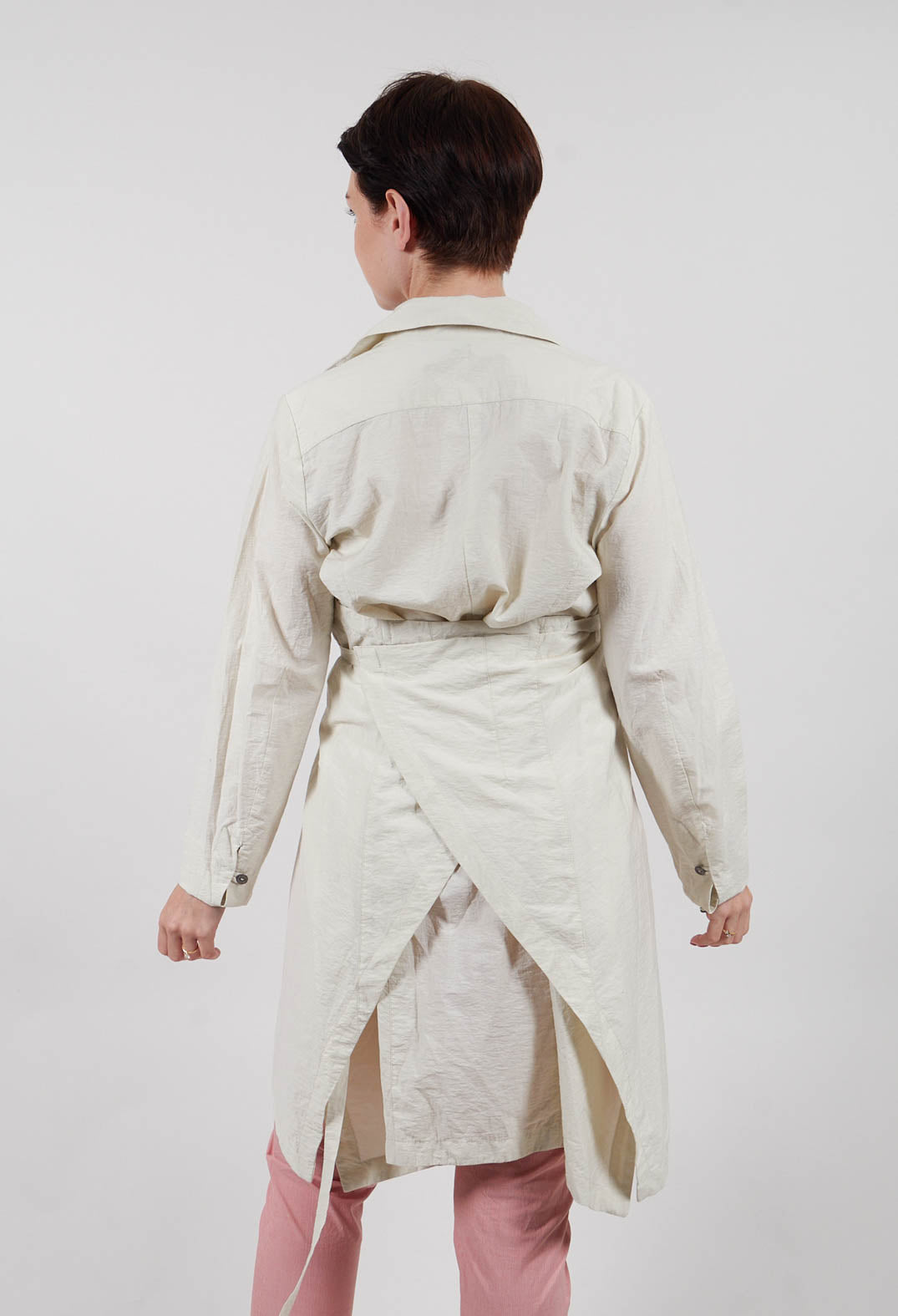 Poplin Len Shirt in White Clay