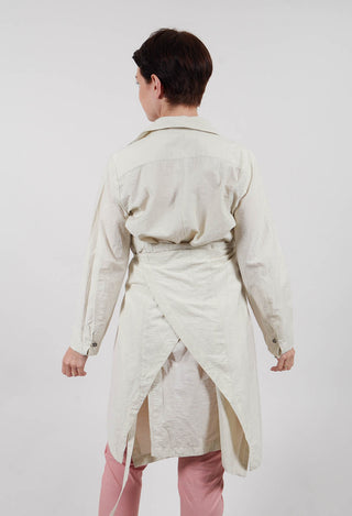 Poplin Len Shirt in White Clay