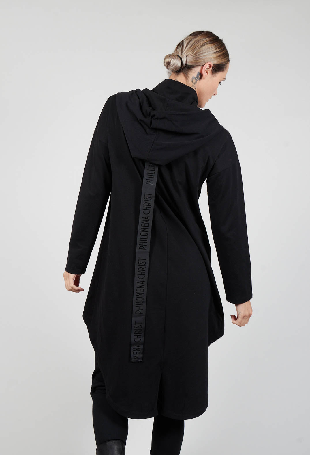 Hooded Jersey Tunic in Black