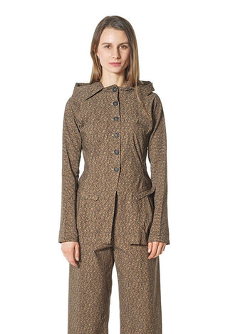PRE-ORDER - Tailored Jacket with Hood in Lava Print (Pictured in Bronze Print) - 3221101