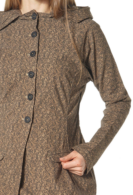 PRE-ORDER - Tailored Jacket with Hood in Bronze Print - 3221101