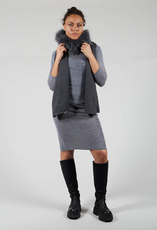 Long Jersey Fitted Dress in Grey