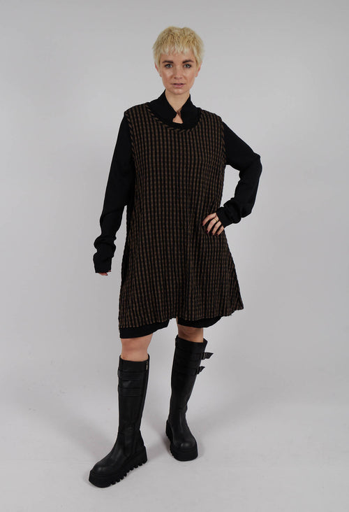 Horri Tunic in Grey and Brown Stripe