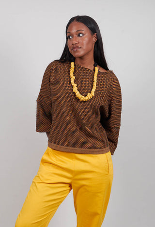 Roll Sleeve Boxy Top in Saffron