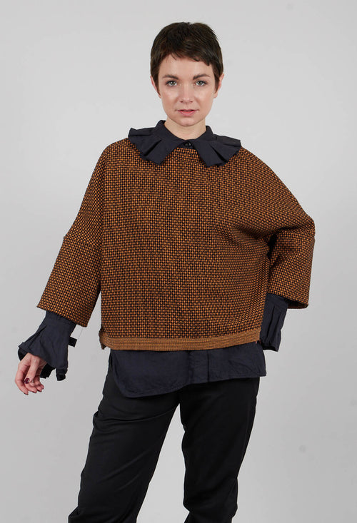 Roll Sleeve Boxy Top in Saffron