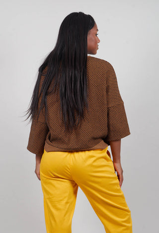 Roll Sleeve Boxy Top in Saffron