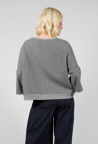 Roll Sleeve Boxy Top in Black and White