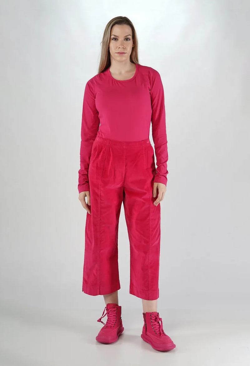 PRE-ORDER - Cropped Pull On Trousers in Dark Grey (Pictured in Lotus) - 3230102