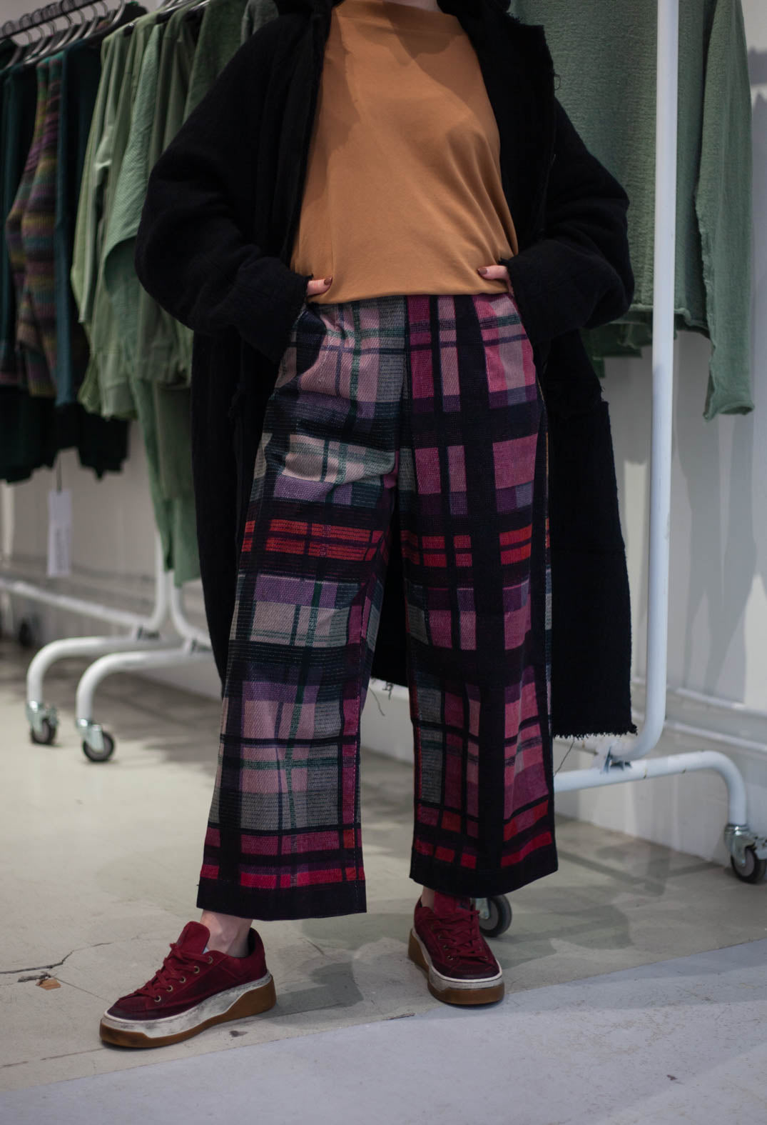 PRE-ORDER - Wide Leg Trousers in Check Multicolour - 3230103
