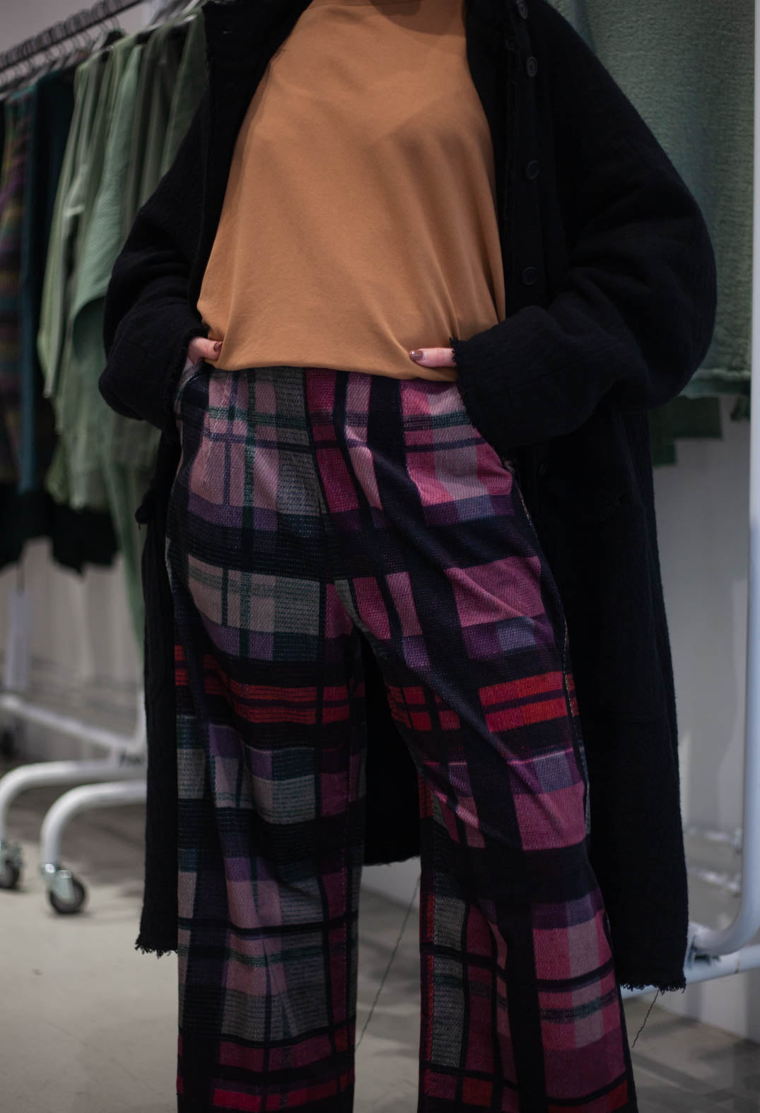 PRE-ORDER - Wide Leg Trousers in Check Multicolour - 3230103