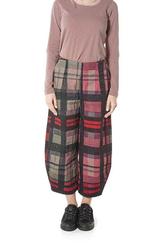 PRE-ORDER - Balloon Leg Trousers in Check Multicolour - 3230104