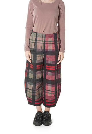 PRE-ORDER - Balloon Leg Trousers in Check Multicolour - 3230104