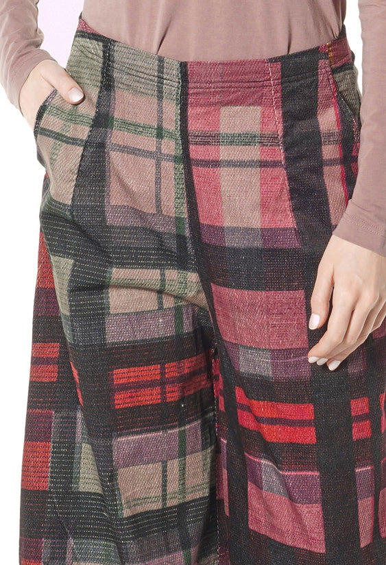 PRE-ORDER - Balloon Leg Trousers in Check Multicolour - 3230104